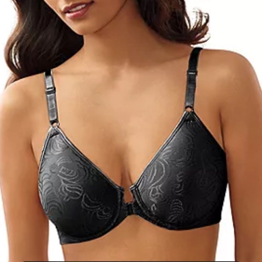Bali Comfort Revolution® Front Close Shaping Full Coverage Bra- 42DD Blk Nwt